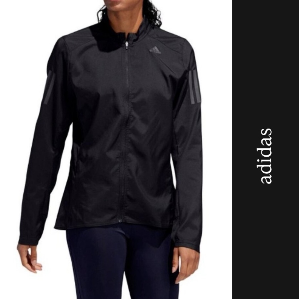 Adidas NWT Own the Run Reflective Water Repellent Running Jacket in Black • L